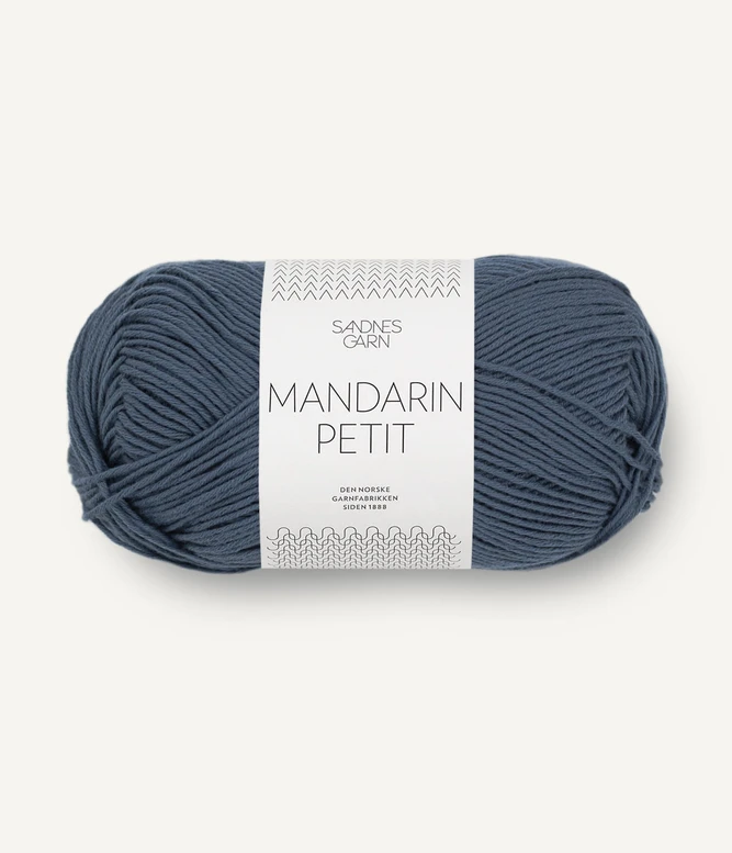 włóczka bawełniana Mandarin Petit Sandnes Garn kolor niebiesko szary ciemny 6061