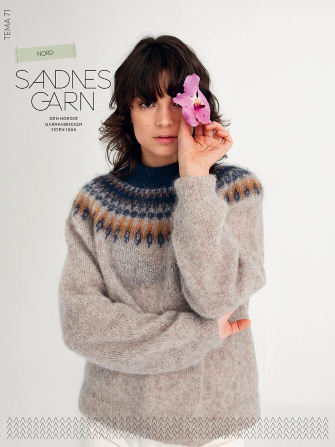 Tema 71 sandnes Garn czasopismo ze wzorem swetra Nord