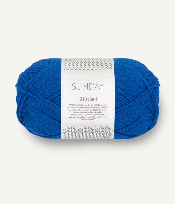 sunday Petite knit Sandnes Garn włóczka wełna merino kolor niebieski 6046