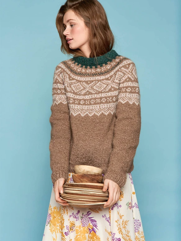 Tema 61 Marius Sandnes garn czasopismo ze wzorem na sweter Marius do robienia na drutach
