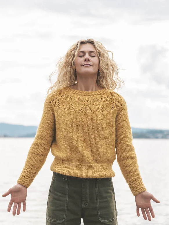 Cecilie Skog sweter #1 wzór dziewiarski na sweter damski Sandnes garn