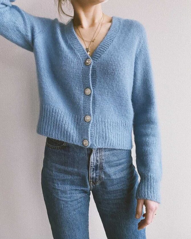 PetiteKnit wzory April Cardigan wzór swetra do robienia na drutach