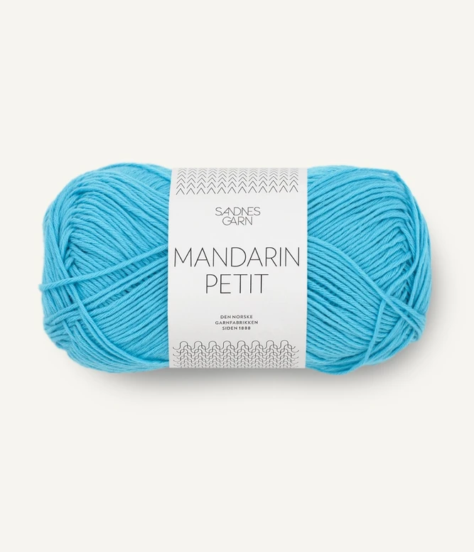 włóczka bawełniana Mandarin Petit Sandnes Garn kolor 6315 niebieski lazur