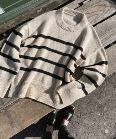 PetiteKnit Marseille Sweater wzór do robienia na drutach sweter w paski