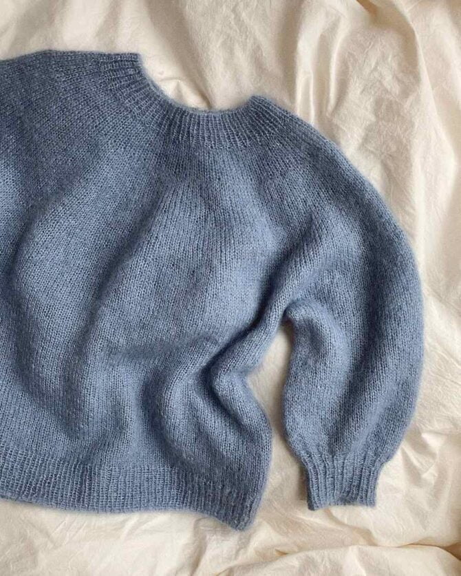 PetiteKnit wzory Novice Mohair wzór na druty sweter moherowy