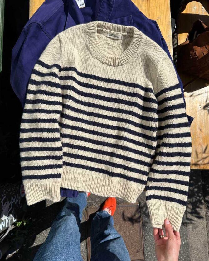 PetiteKnit Lyon Sweater sweter w paski