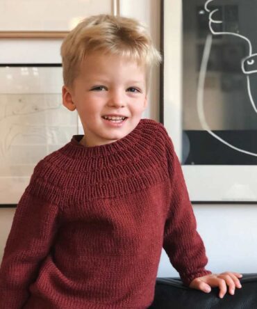 PetiteKnit wzór Anker's Sweater wzór na dziecięcy sweter do robienia na drutach
