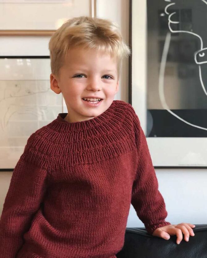 PetiteKnit wzór Anker's Sweater wzór na dziecięcy sweter do robienia na drutach