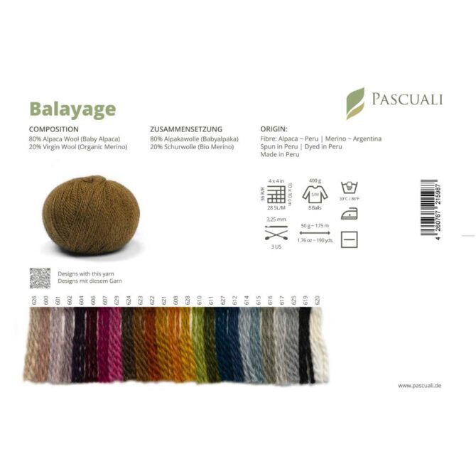 Balayage Pascuali wzornik kolorów