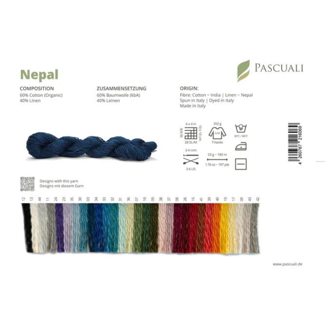 Pascuali wzornik kolorów włóczka Nepal paleta barw wzornik kolory karta kolorystyczna