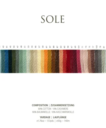 Pascuali wzornik kolorów włóczka Sole paleta barw wzornik kolory karta kolorystyczna