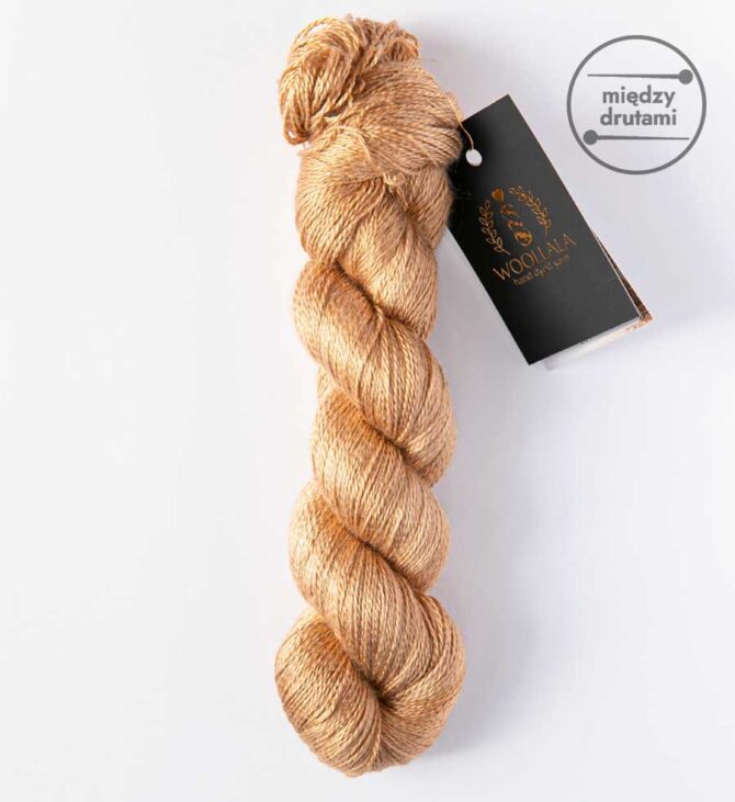 Woollala Pure Silk Lace 600 Golden Carmel ręcznie farbowany jedwab morwowy najwyższej jakości