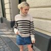 PetiteKnit Lyon Sweater Chunky Edition sweter w paski z golfem