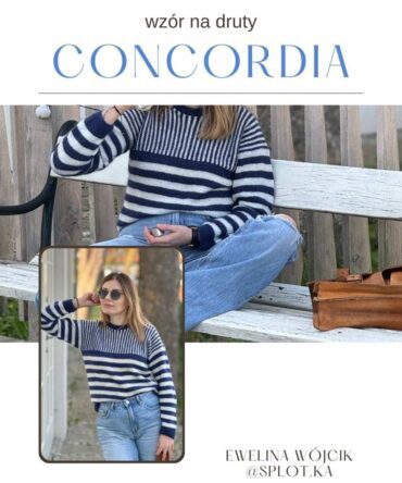 Concordia wzór z włóczką na sweter w paski z włóczki Pinta od Pascuali oraz Mohair Bliss