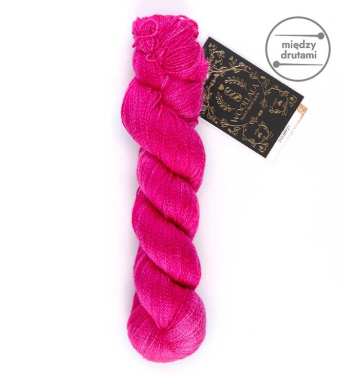 Woollala Pure Silk Lace 600 Fuksja ręcznie farbowany jedwab morwowy najwyższej jakości