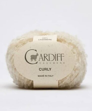 Cardiff Cashmere Curly kolor 101 miękki w dotyku kaszmir z kóz mongolskich