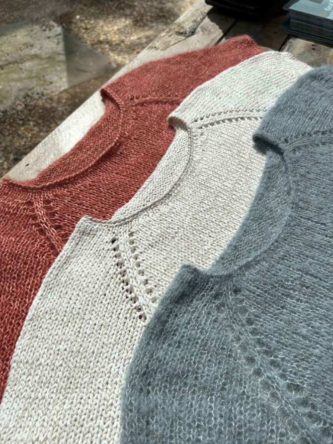 Isager Bluebell bluzka na drutach Isager Eco Soft