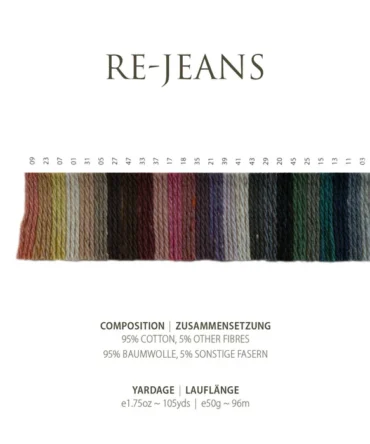 Re-Jeans Pascuali wzornik kolorów włóczki na druty