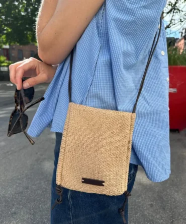 PetiteKnit Sienna Bag torebka na drutach z japońskiej bawełny Japansk Bomuld marki Isager