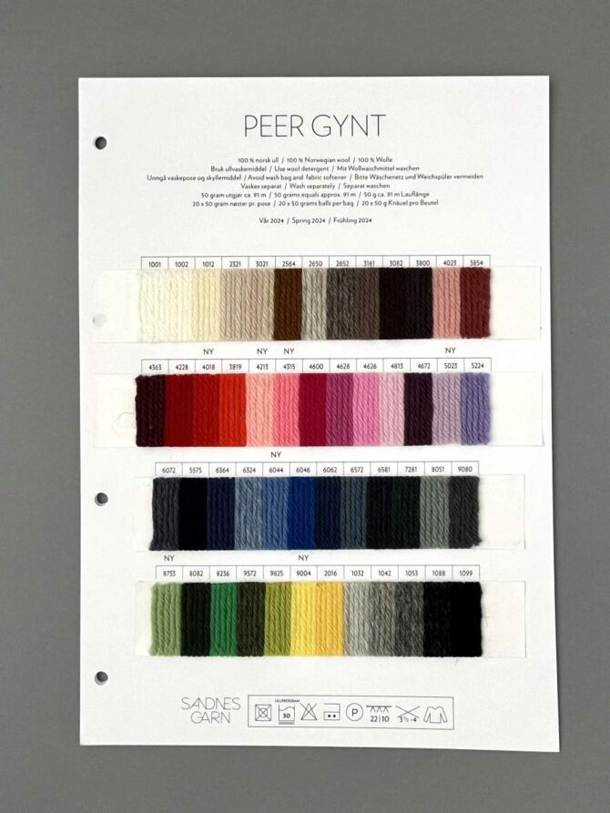 Sandnes Garn Peer Gynt wzornik koloró