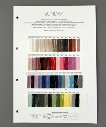 Sandnes Garn Sunday wzornik kolorów