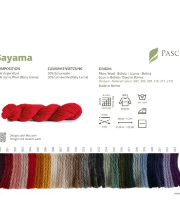 Pascuali wzornik kolorów włóczka Sayama