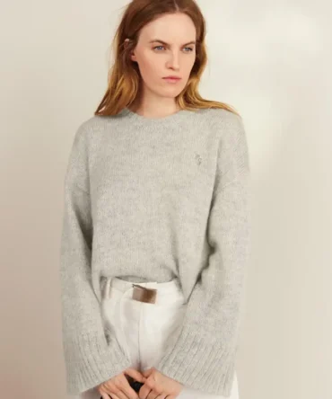 MollySweater 2409-01 klsyczny sweter z połączenia włóczek Alpakka Folgetrad oraz Tynn Silk Mohair