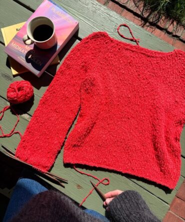 PetiteKnit Wave Tee wiosenno-letnia bluzka z włóczki Gepard Garn CottonWave w kolorze 325
