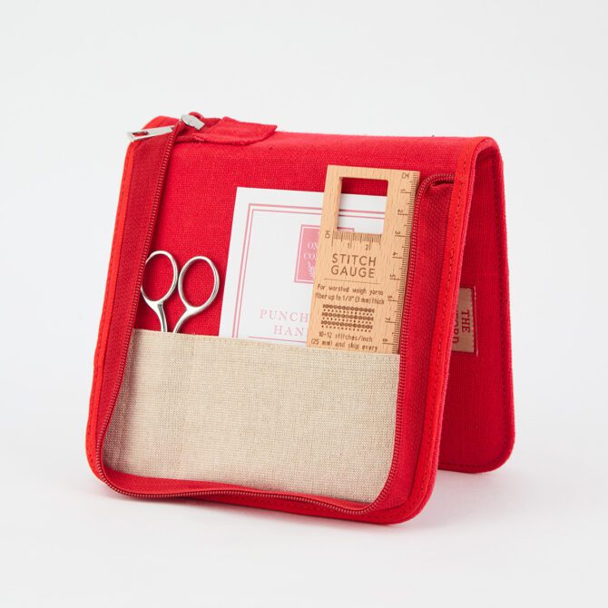 Oxford Punch Needle REGULAR zestaw igieł w czerwonym etui i akcesoria