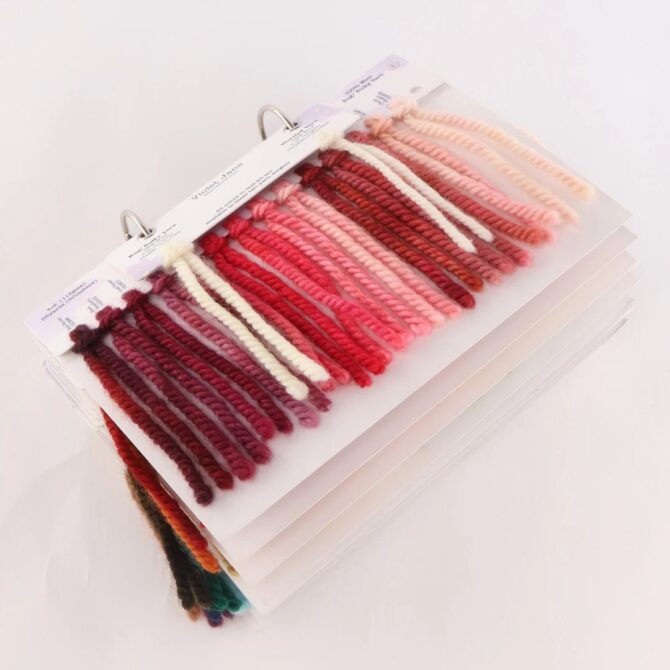 Oxford Punch Needle próbnik kolorów włóczek ręcznie farbowanych Violet Jane Yarn w eleganckim etui haft pętelkowy