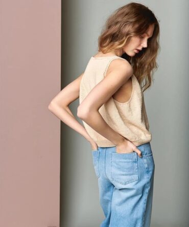 Iris Camisole bezpłatny wzór na druty Sandnes Garn letni top z włóczki Mandarin Petit