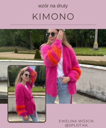 Okładka Kimono Wzór na druty z włóczką