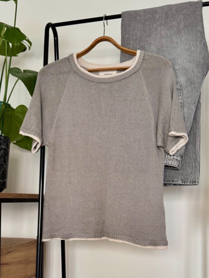 Splotka Arctic Tee wzór na drut z wegańską włóczką Arctic Pearl Seacell Pascuali