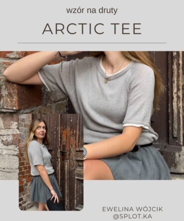 Splotka Arctic Tee wzór na drut z wegańską włóczką Arctic Pearl Seacell Pascuali