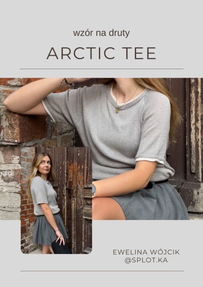 Splotka Arctic Tee wzór na drut z wegańską włóczką Arctic Pearl Seacell Pascuali
