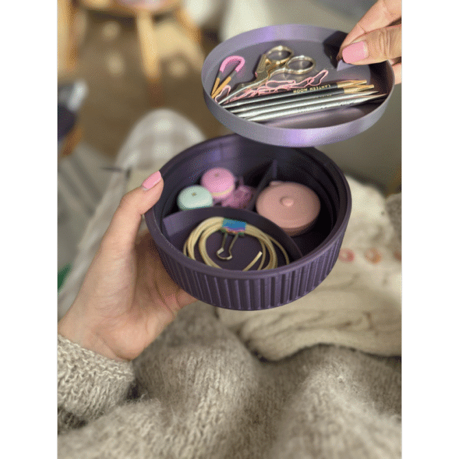 The Knitting Box Macaron Knitting Stuff Organizer organizer na akcesoria dziewiarskie kolor morska czarownica