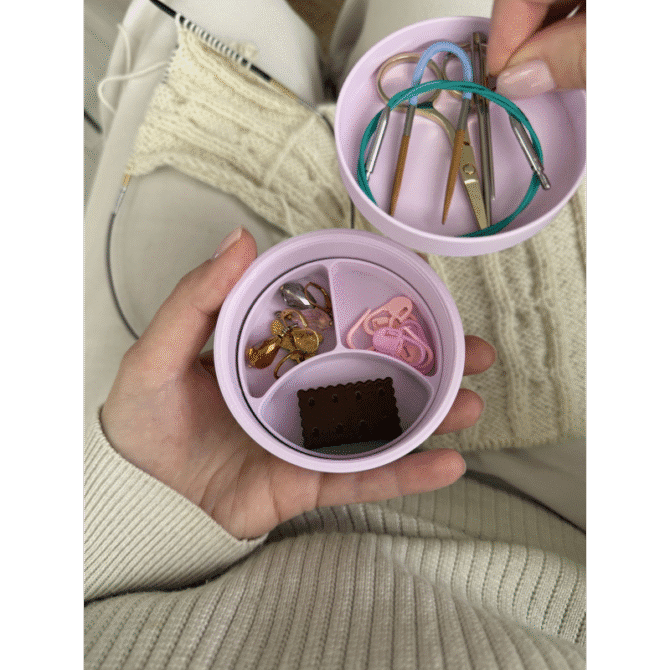 The Knitting Box Macaron Mini Knitting Stuff Organizer organizer na akcesoria dziewiarskie kolor liliowy