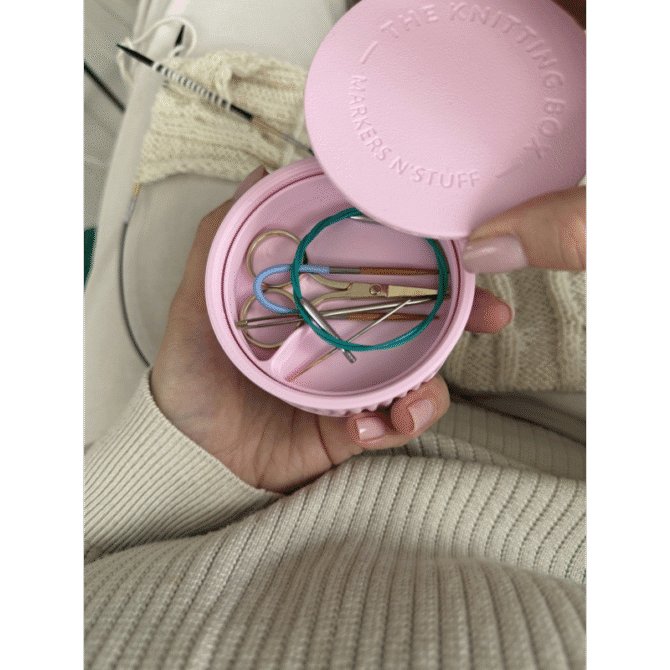 The Knitting Box Macaron Mini Knitting Stuff Organizer organizer na akcesoria dziewiarskie kolor wata cukrowa