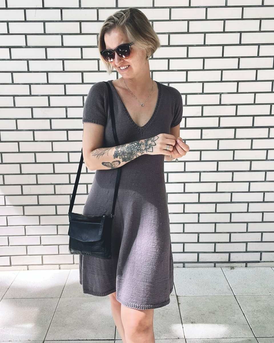 Solo Dress wzór z włóczką natural