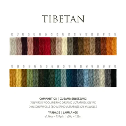 Tibetan Pascuali wzornik kolorów