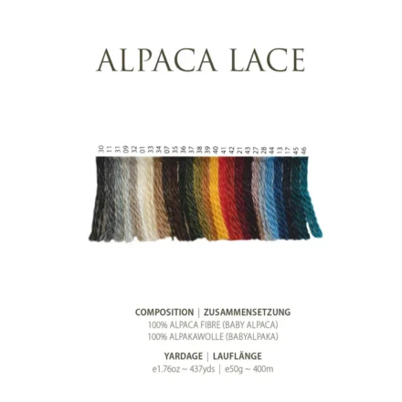 Alpaca Lace Pascuali wzornik kolorów