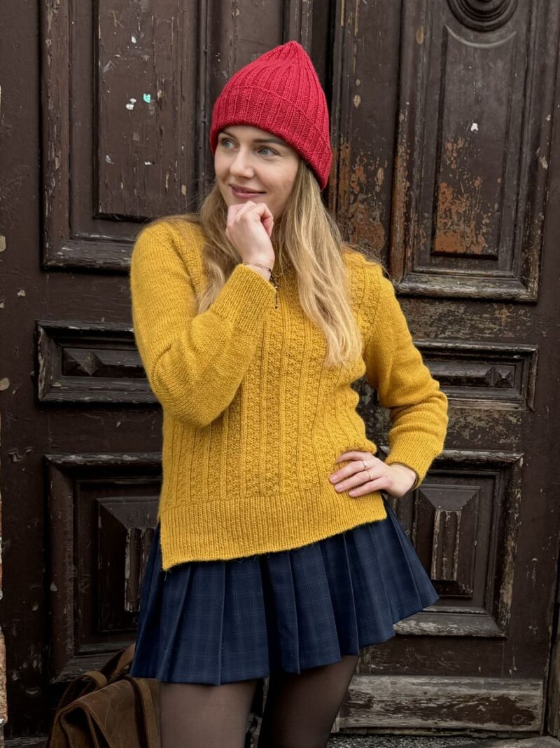 Domino Sweater wzór na druty z włóczką