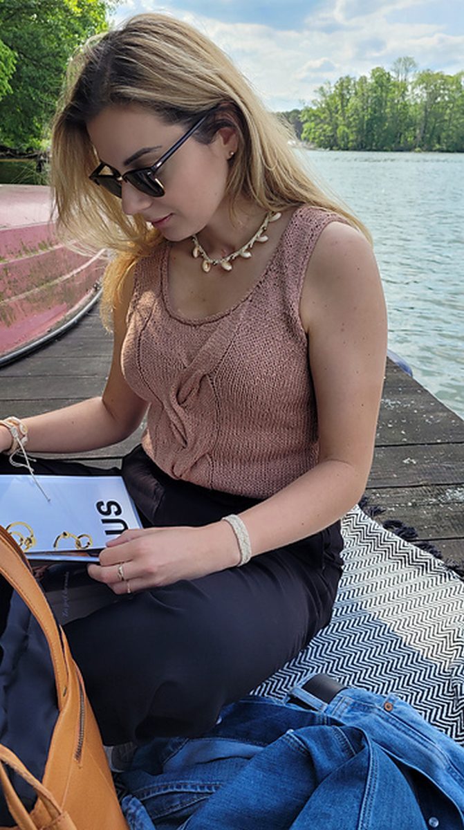 LikeMe Top wzór z włóczką