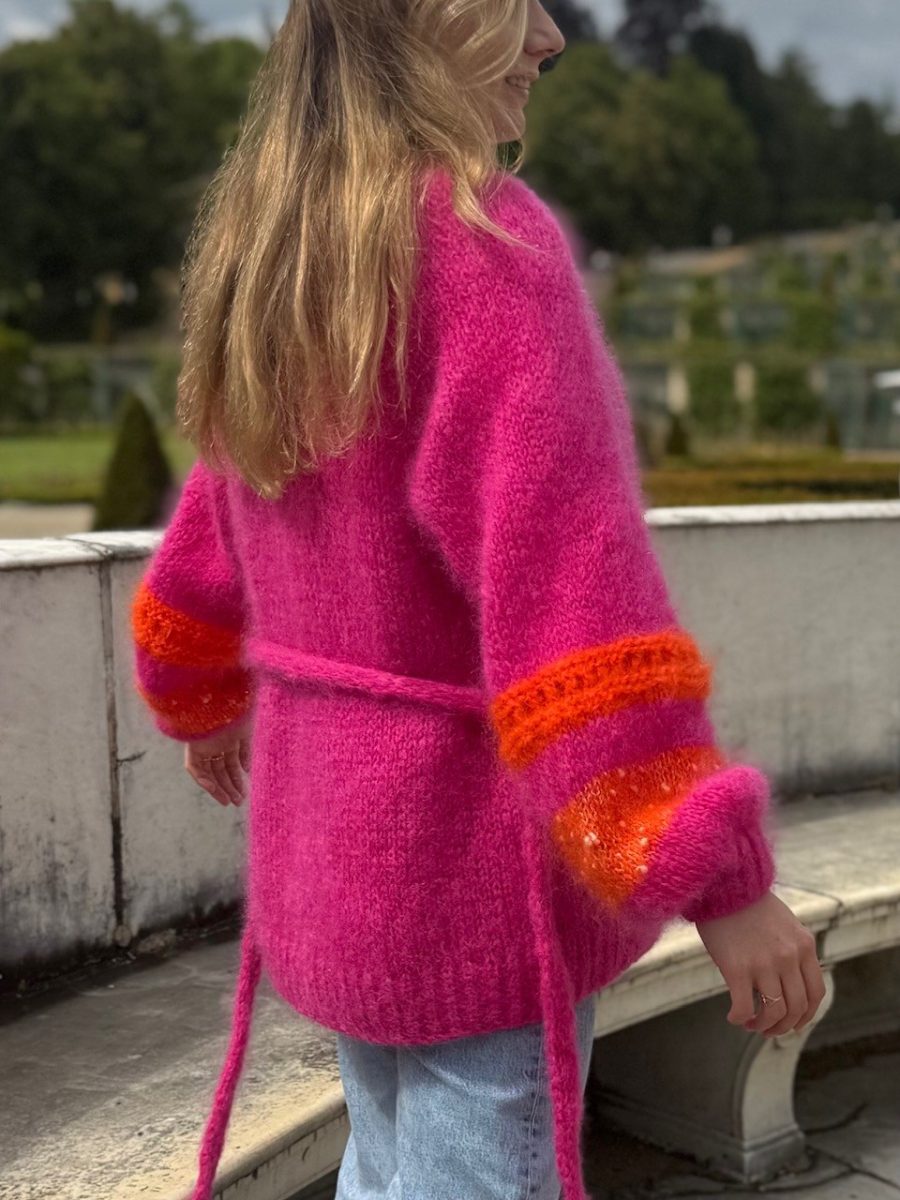 Kimono wzór na druty z włóczką Ombelle Fonty