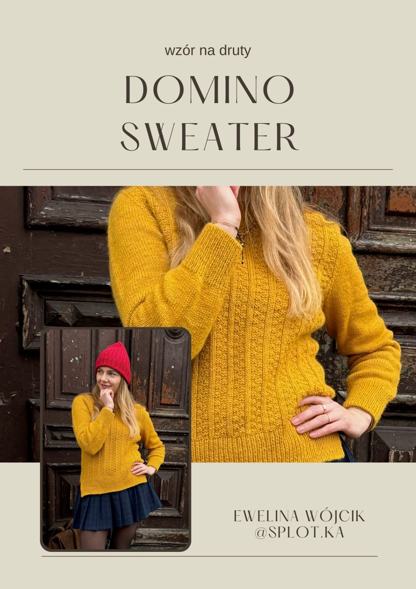 Domino Sweater wzór na druty z włóczką