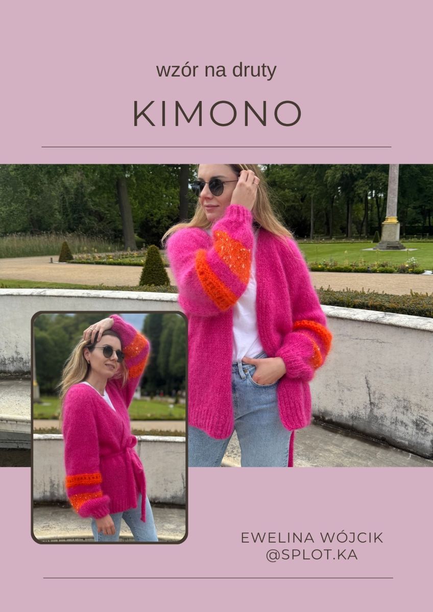 Kimono wzór na druty z włóczką Ombelle Fonty