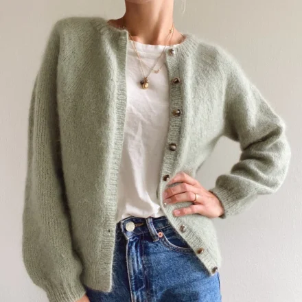 PetiteKnit wzory Novice Cardigan mohair