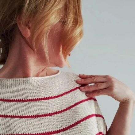 Striped Shirt wzór na druty z włóczką Cumbria wersja kolorowa