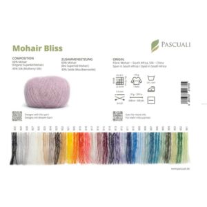 Mohair Bliss Pascuali wzornik kolorów