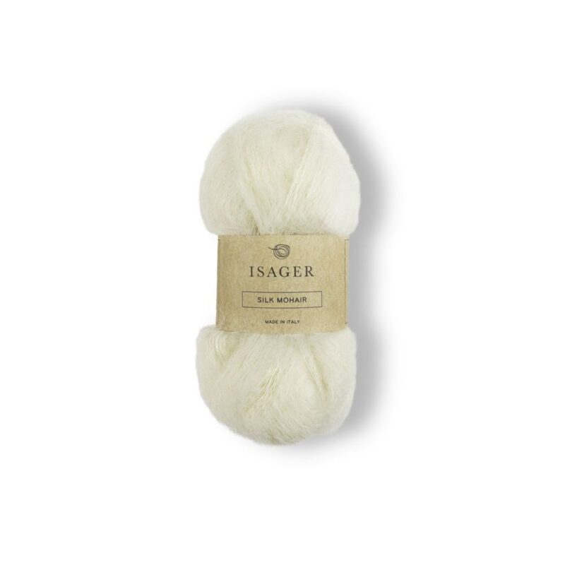Włóczka Silk Mohair Isager to kompozycja moheru superkid i jedwabiu. W odczuciu miękka i delikatna o błyszczącym wykończeniu.